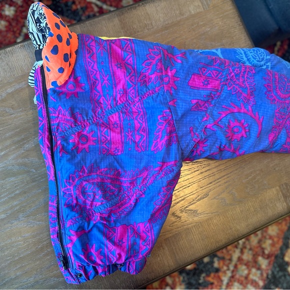 OBERMEYER VINTAGE SKI SNOW JACKET Woman’s size 10 bright neon 80s 90s retro - Picture 11 of 15